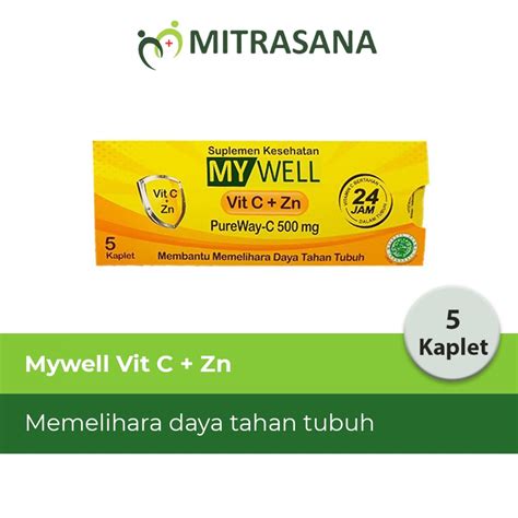 Jual Mywell Vit C Zn Membantu Memelihara Daya Tahan Tubuh 1 Strip