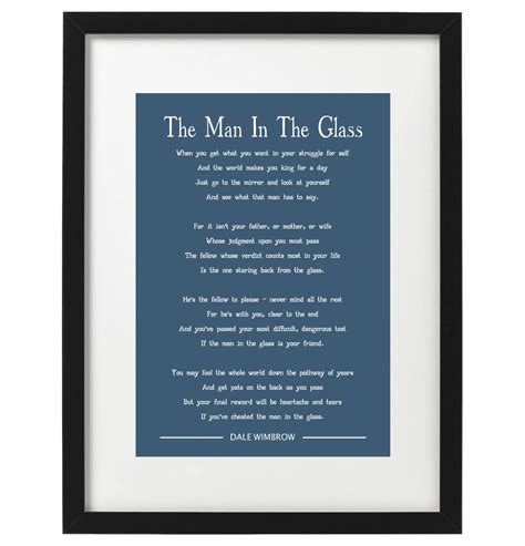 Dale Wimbrow The Man In The Glass Poem Art Print Etsy