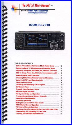 Icom Ic Mini Manual By Nifty Accessories Ebay