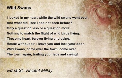 Wild Swans by Edna St. Vincent Millay - Wild Swans Poem