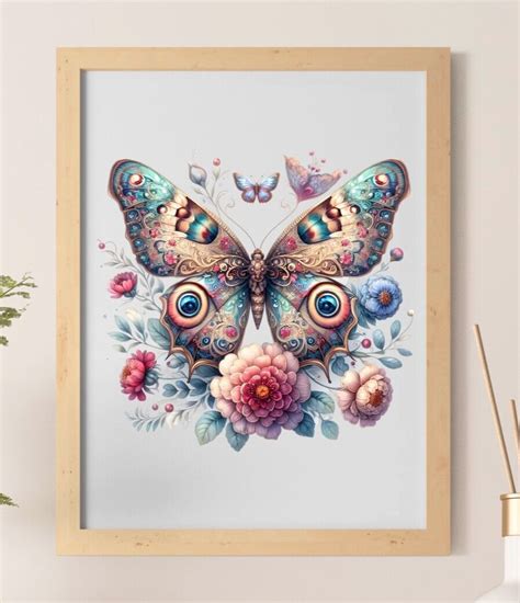 Butterfly Wall Art Print Beautiful Colorful Butterfly Print Wall Art