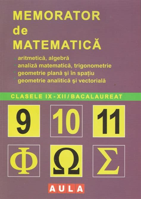 Memorator De Matematica Clasele Pdf Autor Carmen Silvia Fragan