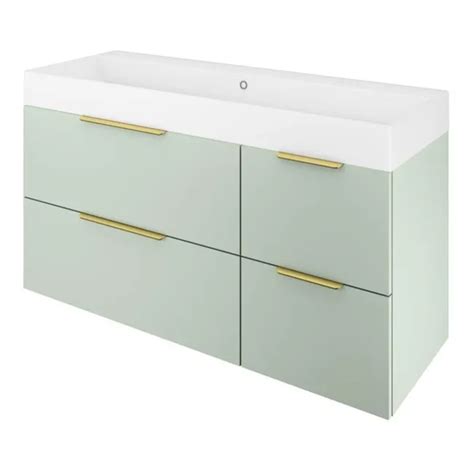 Meuble Double Vasque T L X H X P Cm Vert Sage Neo Line