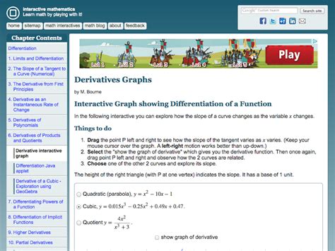 Derivatives Graphs - MathsLinks