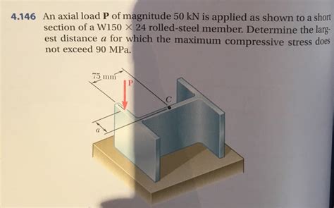 Solved 4146 An Axial Load P Of Magnitude 50 Kn Is Applied