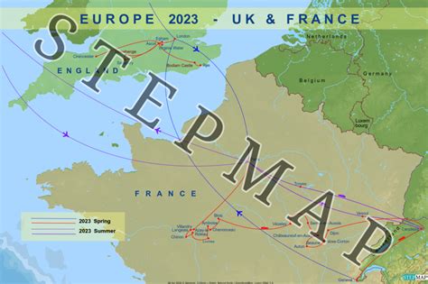 StepMap - EUROPE 2023 - UK & France - Landkarte für Northwest Europe