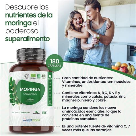 Moringa Org Nica Mg C Psulas Bio Moringa Oleifera Fuente