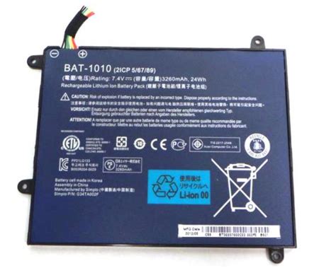 Acer Bat Battery Replacement Acer Bat V Mah Wh Battery