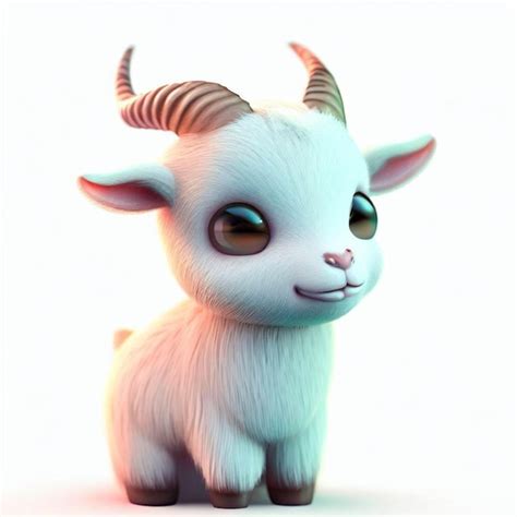 Premium AI Image | a cartoon goat is sitting on a white background