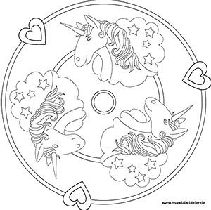 Einhorn und Pegasus - kostenlose Mandalas für Kinder