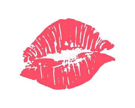 Female Red Lipstick Kiss Isolated On White Background Stock Vector Illustration Of Cosmetic