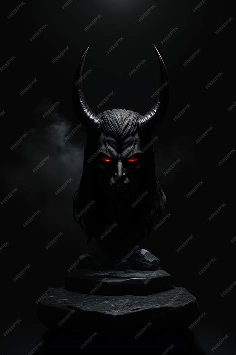 Premium Photo A Dark Background With A Demon In Red Eyes And A Black