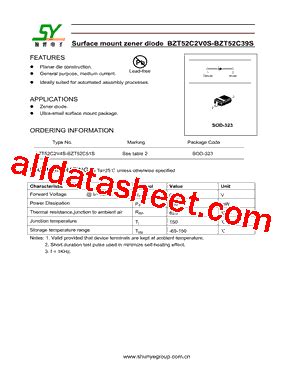 BZT52C30S Datasheet PDF Shunye Enterprise