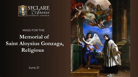 June 21 2024 Memorial Of Saint Aloysius Gonzaga Religious Fr Tims