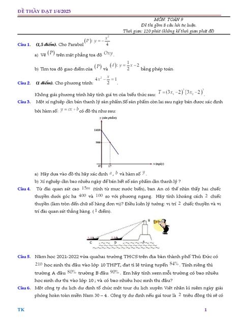 ĐỀ 1-4-2023 | PDF