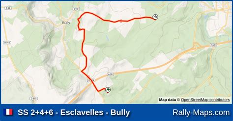 SS 2 4 6 Esclavelles Bully stage map Rallye Régional de