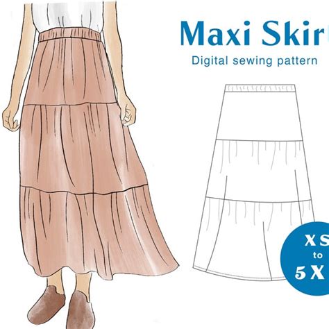 Beginner Tiered Skirt Sewing Pattern Etsy