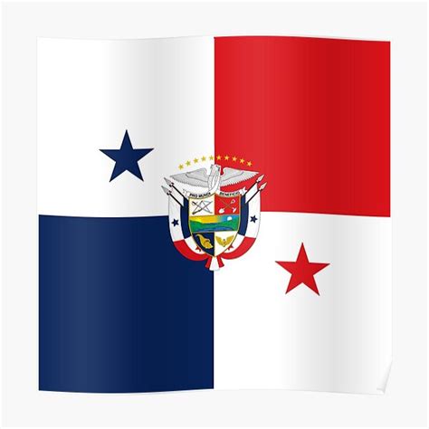 Poster Drapeau de la République du Panama armoiries par