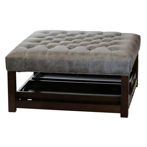 Tufted Square Cocktail Storage Ottoman