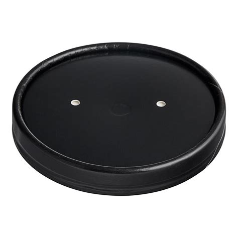 Choice Oz Black Paper Soup Hot Food Cup Vented Lid Case