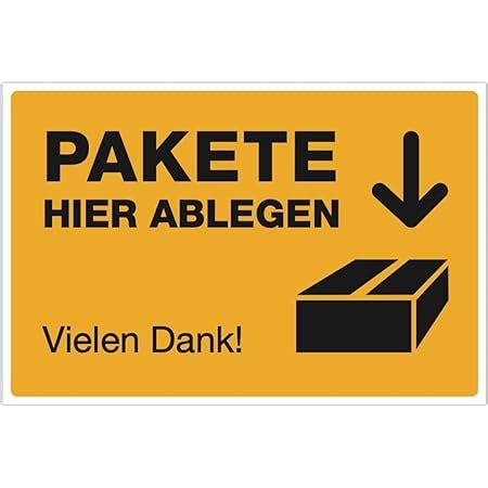 STEMPEL FABRIK Signalblau Aufkleber 300x200 Mm Text Paket Hier