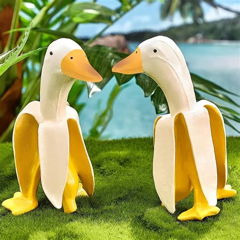 Banana Duck Statue Creative Duck Banana Body Statue Creative - Temu