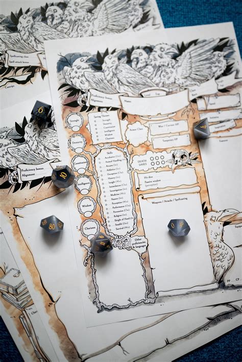 D&D Character Sheets Printable Dnd 5e Character Sheets Ravens - Etsy ...