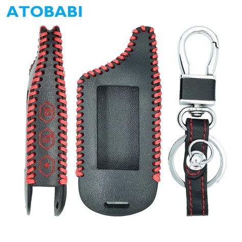 Atobabi A Hand Sewn Genuine Leather Key Case Cover With Keychain For