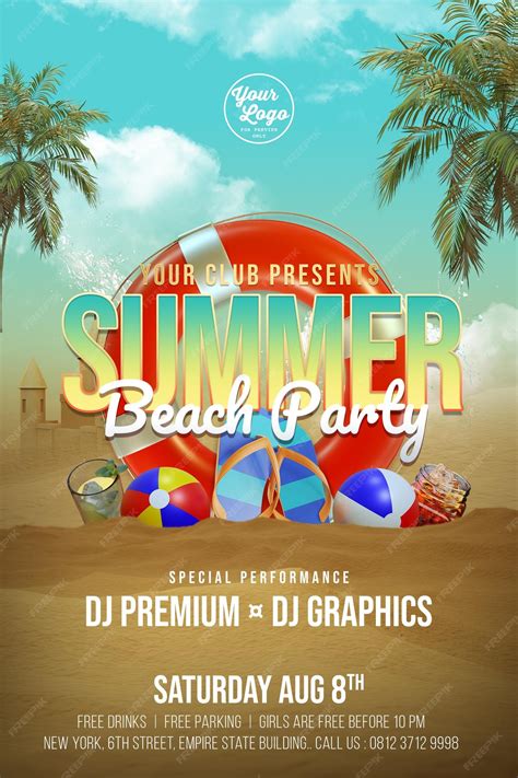 Premium Psd Summer Beach Party Flyer Template