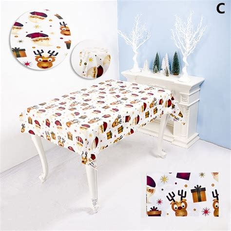 Descartvel Toalha De Mesa De Natal PVC Criativa Imprimir Toalha De