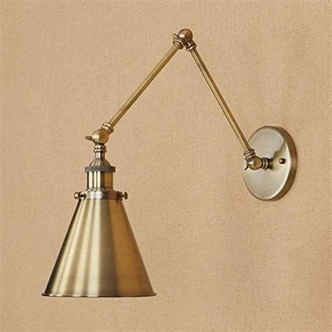 Dxqwan Modern Brass Wall Light Adjustable Swing Long Arm Bedroom Wall