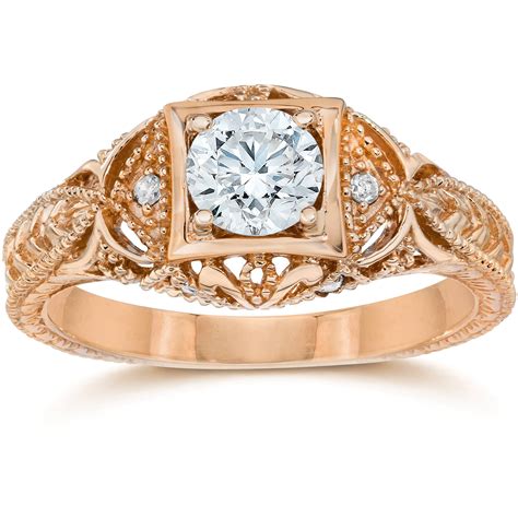 Pompeii Emery 5 8 Ct Vintage Diamond Antique Engagement 14K Rose Gold