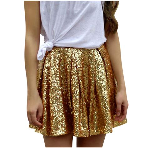 Short Sequin Skirts For Women Short Night Club Party Sparkly Dance High