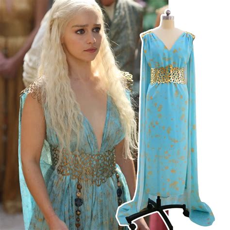 Free Shipping Game Of Thrones Cosplay Daenerys Targaryen Wedding Dress Costume Halloween Party