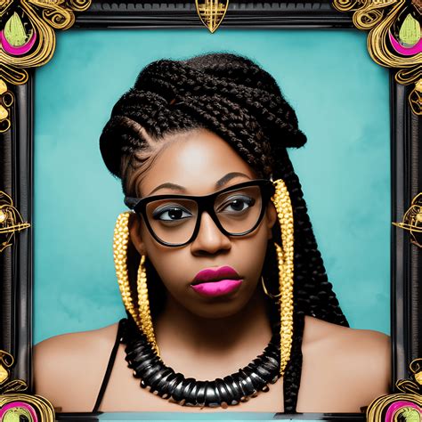 Belle Fille Noire En Lunettes Et Bijoux · Creative Fabrica