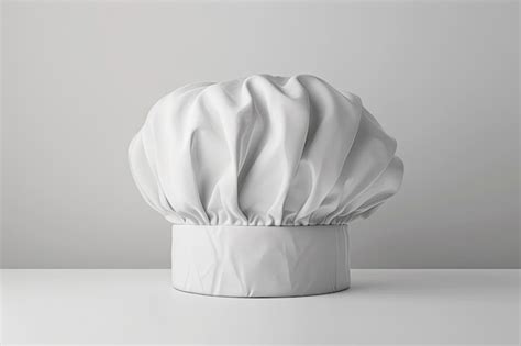 White Toque Chef Hat Mockup Professional Headdress Costume Mock Up