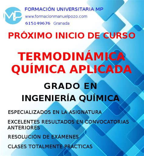 Inicio De Curso Termodin Mica Qu Mica Aplicada Grado Ingenier A Qu Mica