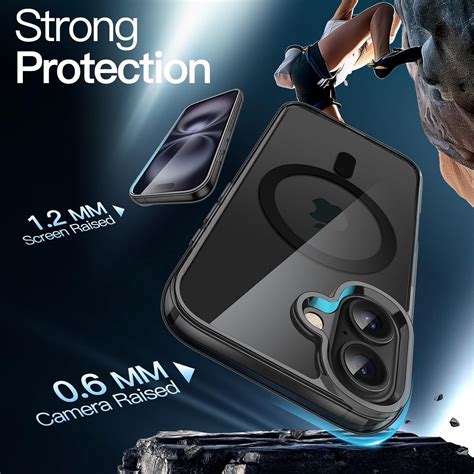 Huse pentru iPhone 16 Plus cu MagSafe Crystal Clear Back Series - negru