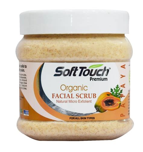 Cream Soft Touch Papaya Facial Scrub For Parlour Packaging Size