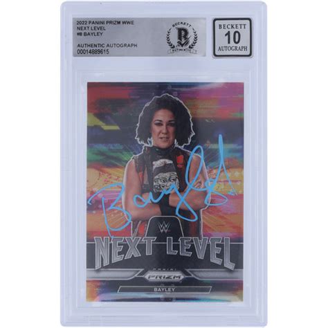 Bayley WWE Autographed 2022 Panini Prizm Next Level 8 BAS