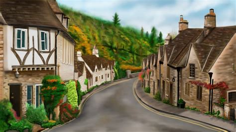 Old English Village Paintings