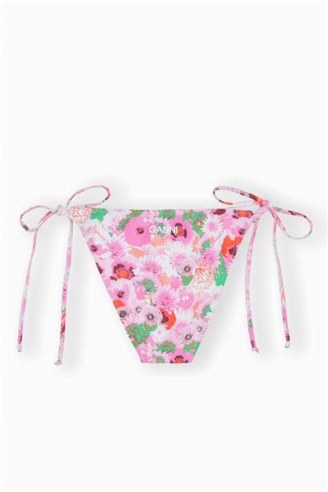 Ganni Bikini Bottom Mit Floralem Print Gruener At