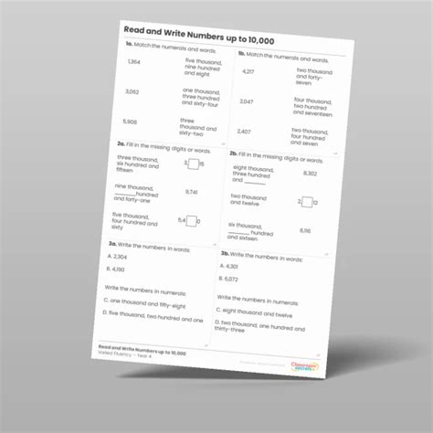 Read And Write Numbers Up To 10 000 Varied Fluency Resource Classroom