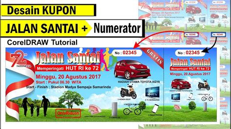 Desain Kupon Jalan Santai Dengan Numerator Tutorial Coreldraw Youtube