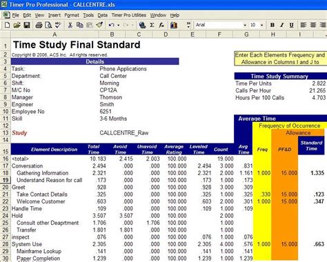 Standard Work Instructions Excel Template Doctemplates