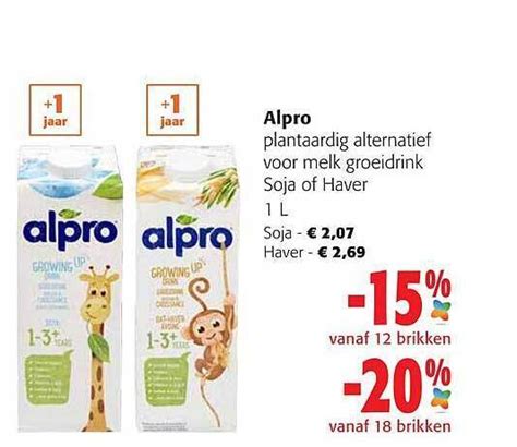 Alpro Plantaardig Alternatief Voor Melk Groeifdrink Soja Of Haver