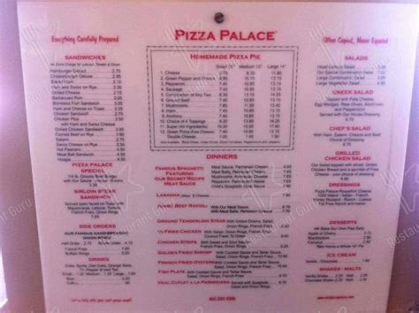 Menu at Pizza Palace pizzeria, Knoxville, E Magnolia Ave