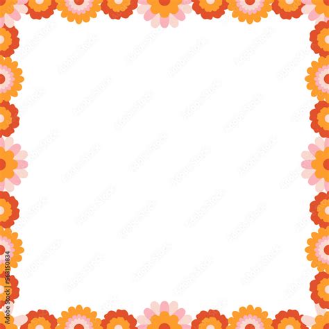 Floral Retro Frame In Vintage Colors Fashion Frame With Transparent