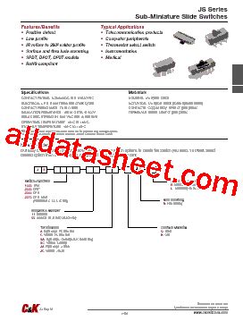 Js Saqnr Datasheet Pdf C K Components