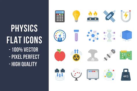 Premium Vector Physics Flat Multicolor Icons